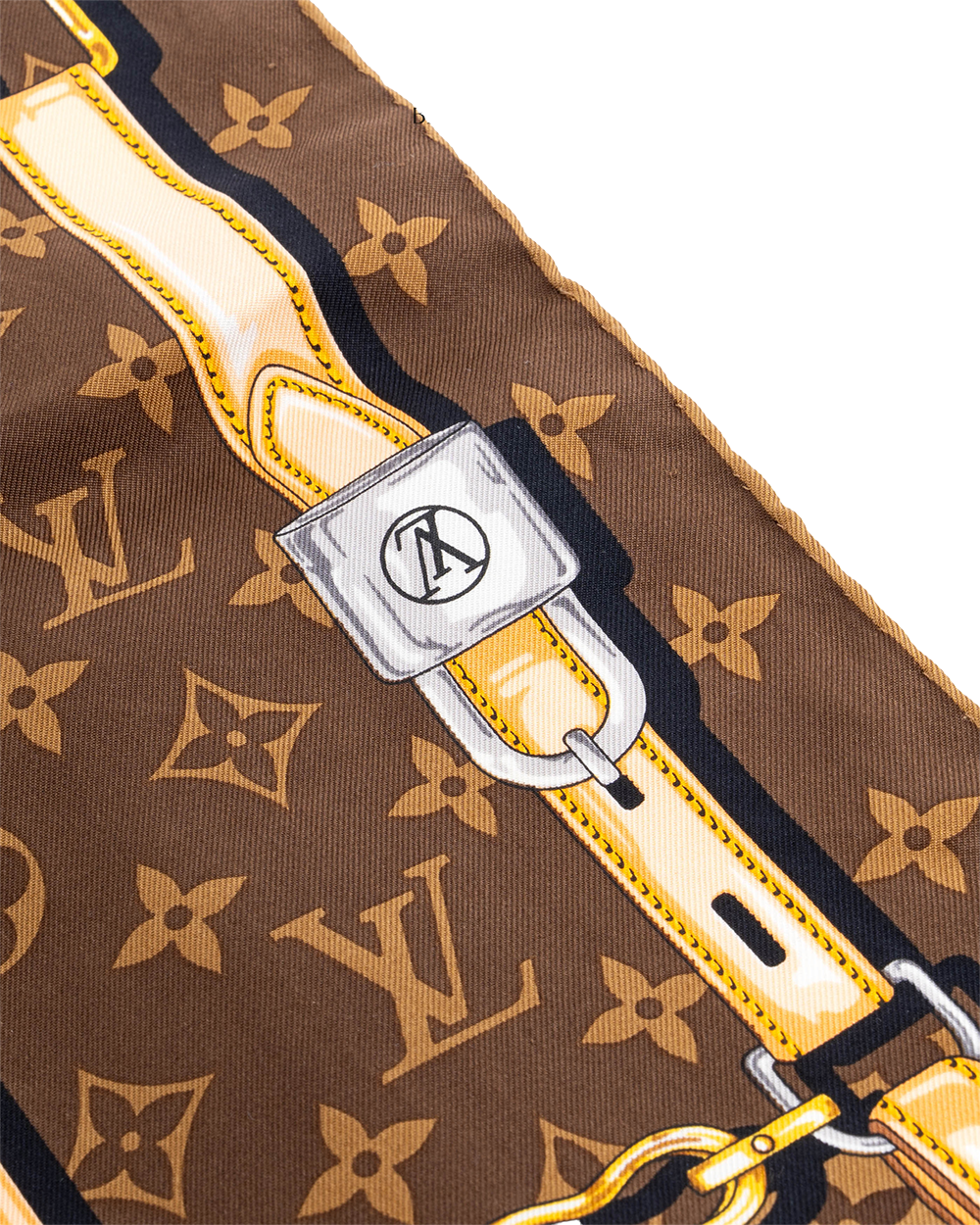 LV CARRE CONFIDENTIAL SCARF 90 90 BROWN SILK 6198