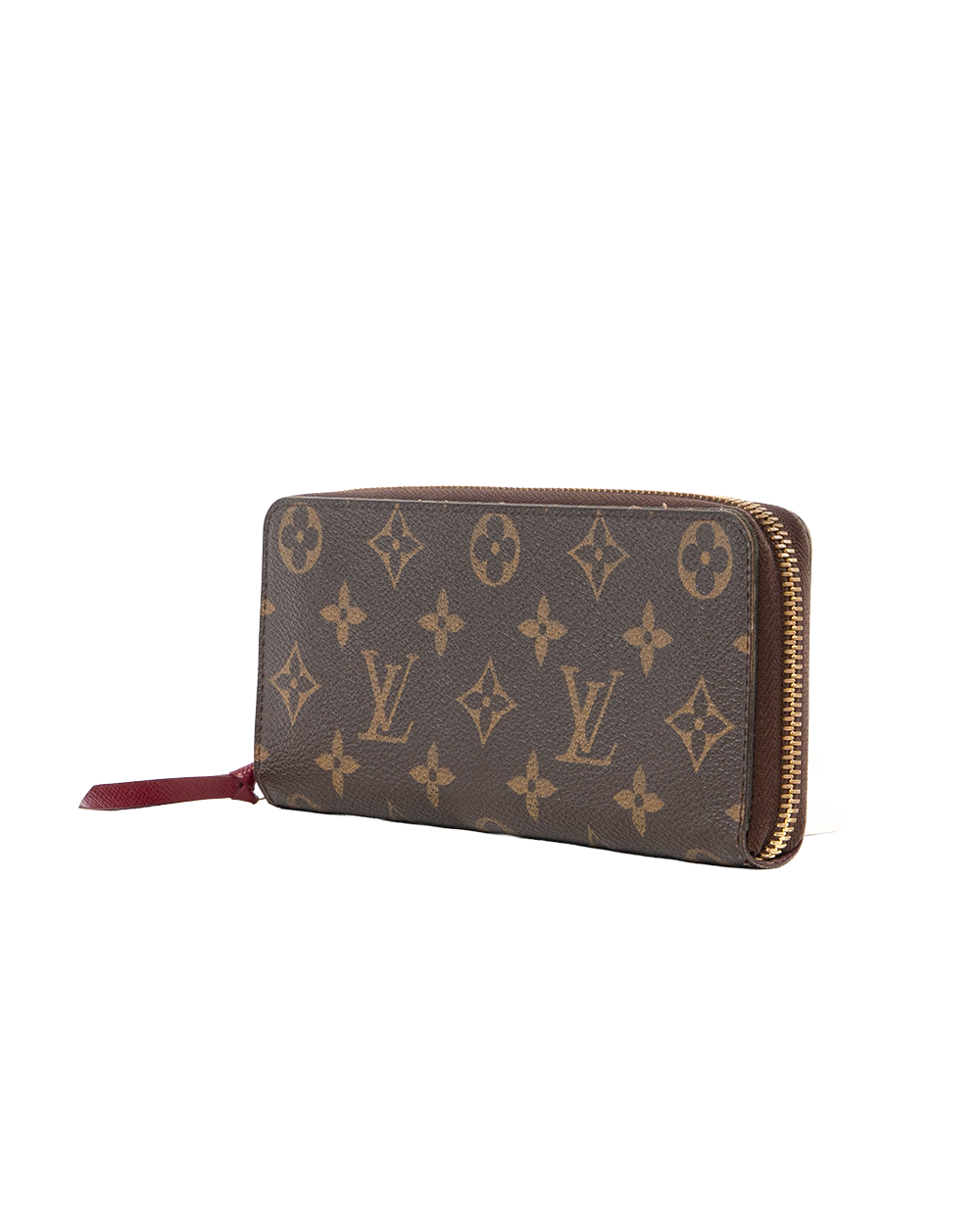 LV CLEMENCE WALLET LONG BROWN RED MONOGRAM CANVAS GHW GI5114 7182