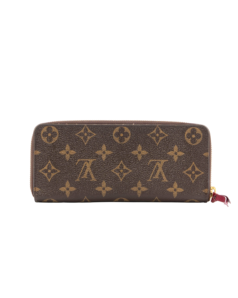 LV CLEMENCE WALLET LONG BROWN RED MONOGRAM CANVAS GHW GI5114 7184