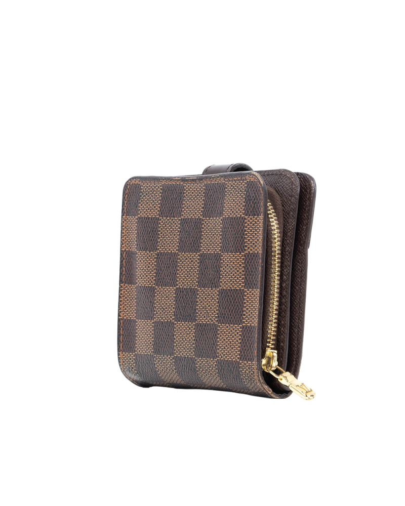 LV COMPACT WALLET SHORT BROWN DAMIER CANVAS GHW CA0075 03757