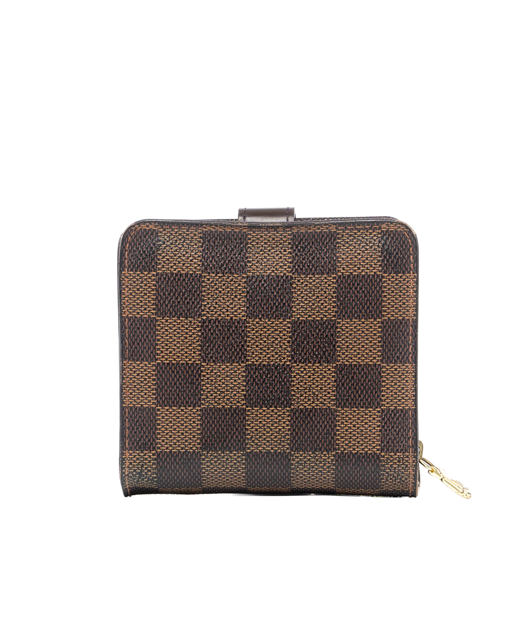 LV COMPACT WALLET SHORT BROWN DAMIER CANVAS GHW CA0075 03758