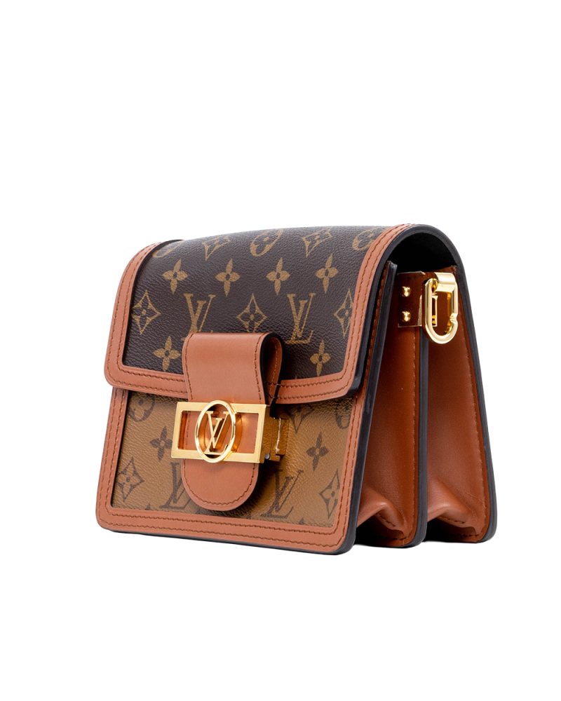 LV DAUPHINE MINI BROWN MONOGRAM REVERSE GHW MICROCHIP 05925