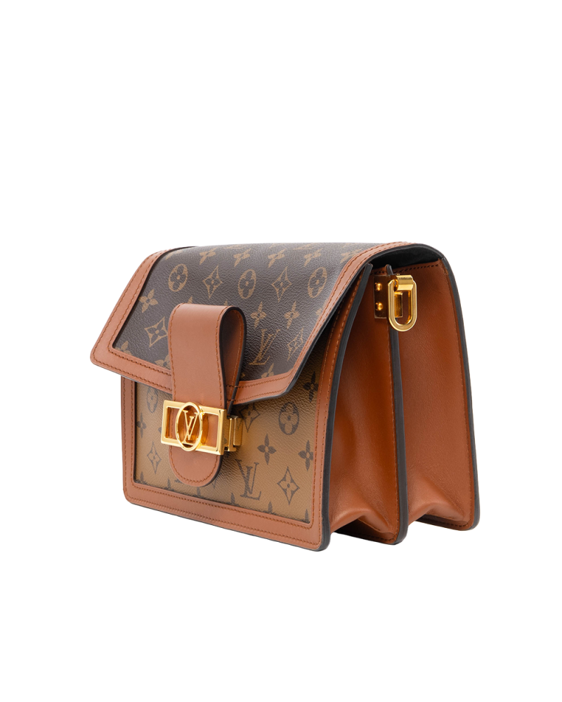 LV DAUPHINE MM BROWN MONOGRAM REVERSE GHW MICROCHIP 8094