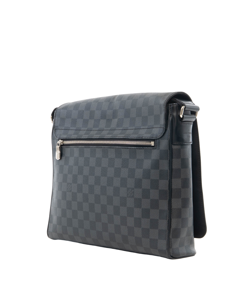 LV DISTRICT MESSENGER GM GRAPHITE DAMIER CANVAS SHW MICROCHIP 3518