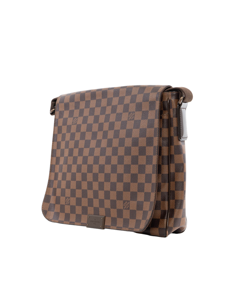 LV DISTRICT MESSENGER MM BROWN DAMIER CANVAS GHW CA1125 9794