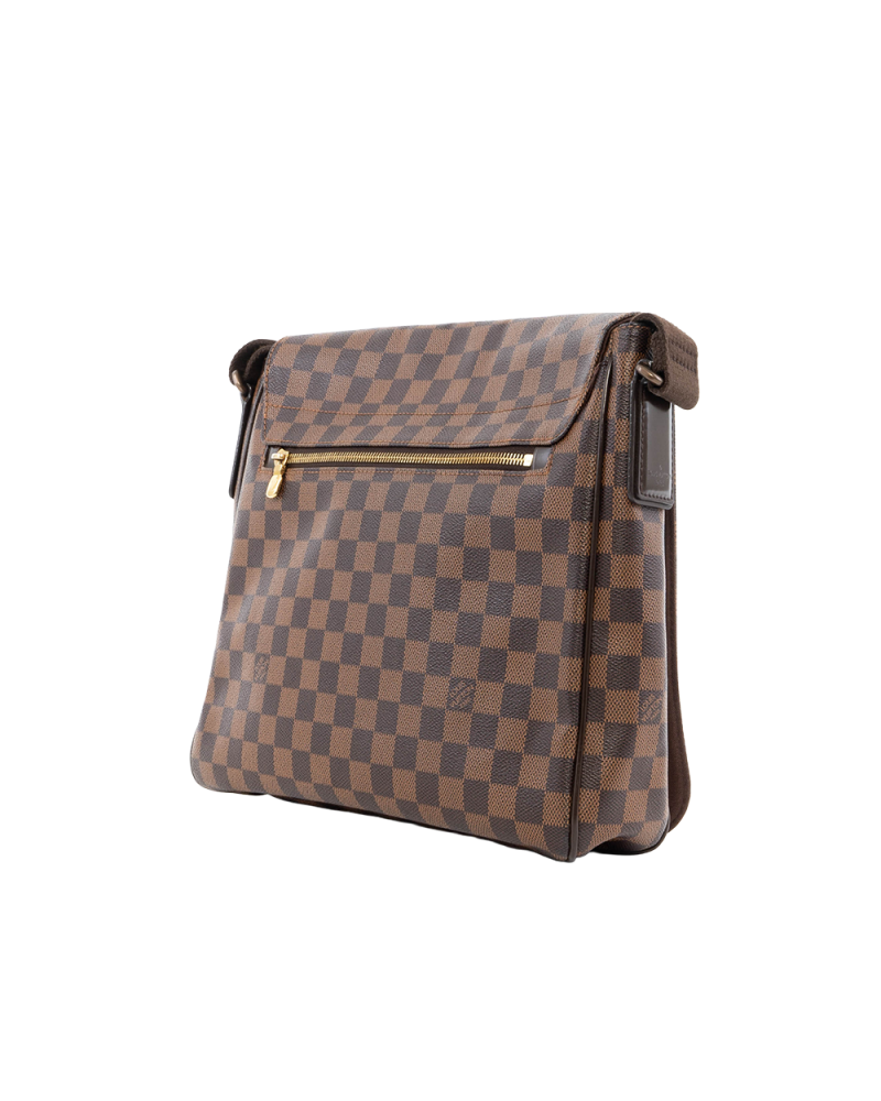 LV DISTRICT MESSENGER MM BROWN DAMIER CANVAS GHW CA1125 9795
