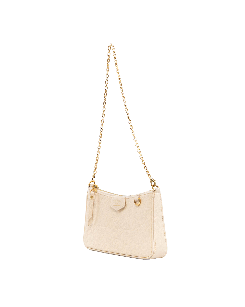 LV EASY POUCH ON STRAP WHITE GIANT MONOGRAM CALF GHW MICROCHIP 5357