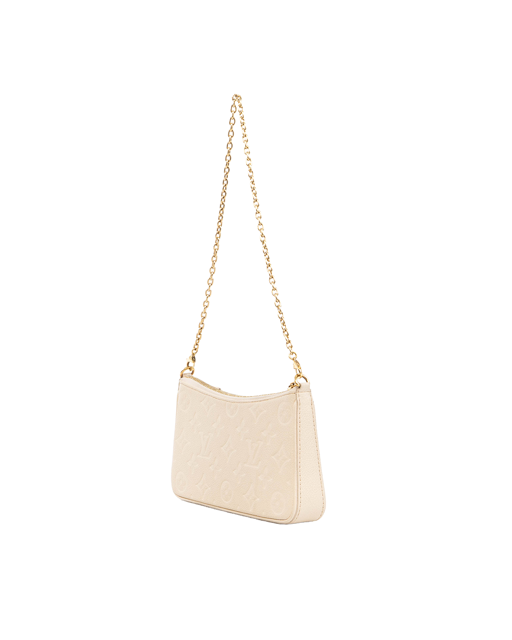 LV EASY POUCH ON STRAP WHITE GIANT MONOGRAM CALF GHW MICROCHIP 5358