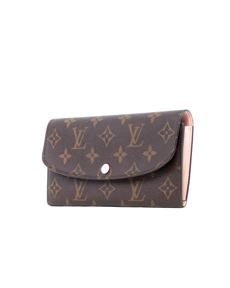 LV EMILIE WALLET LONG BROWN PINK MONOGRAM CANVAS GHW VM2260 03907