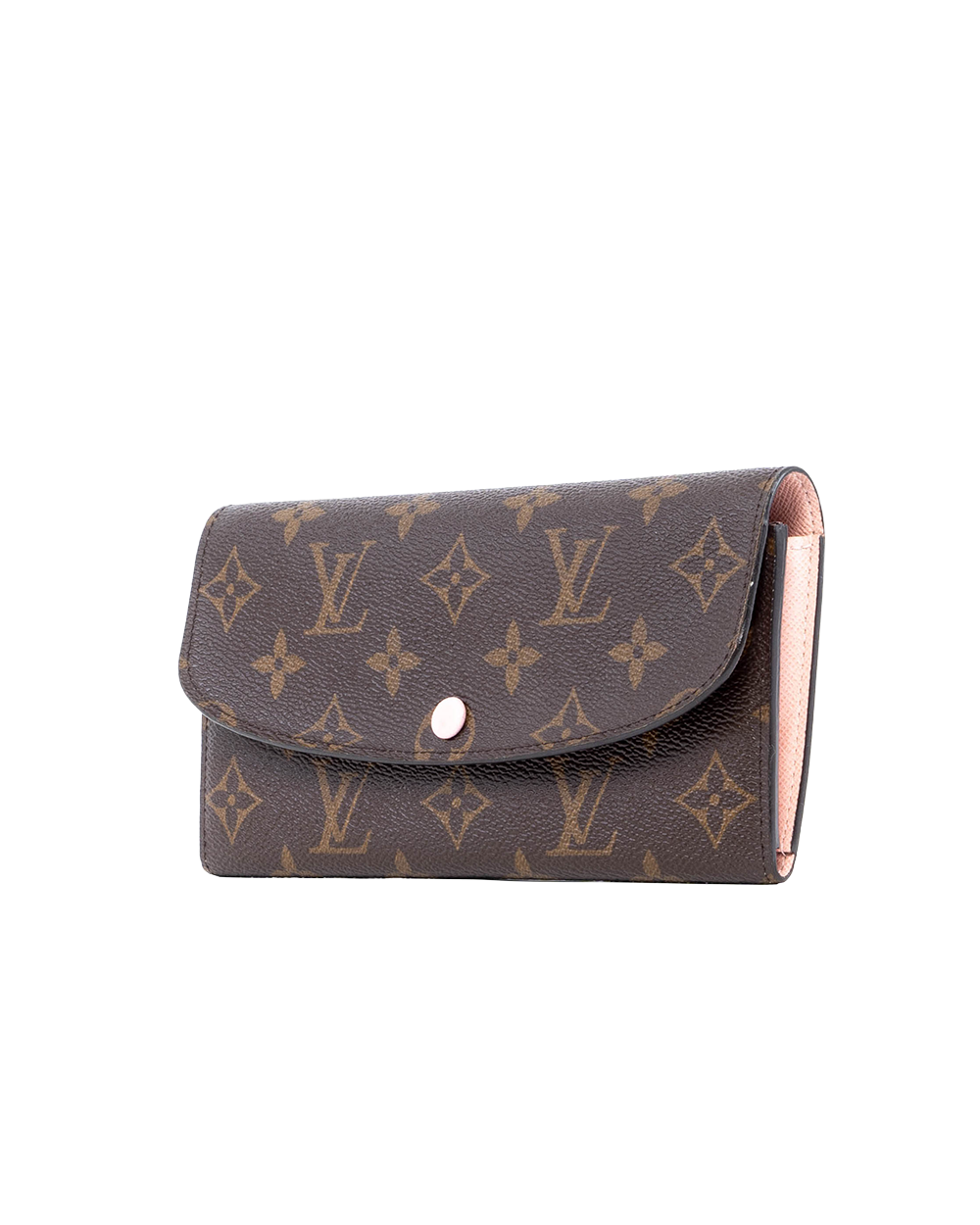 LV EMILIE WALLET LONG BROWN PINK MONOGRAM CANVAS GHW VM2260 03907