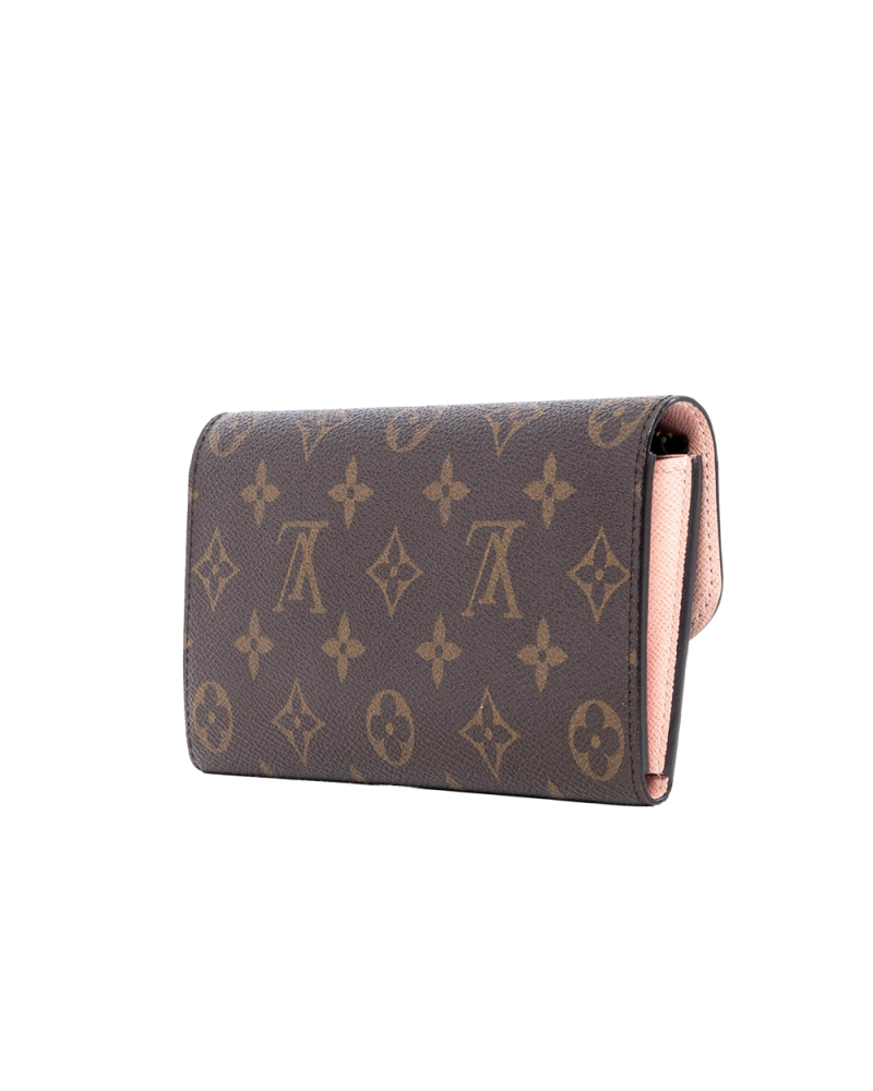 LV EMILIE WALLET LONG BROWN PINK MONOGRAM CANVAS GHW VM2260 03908