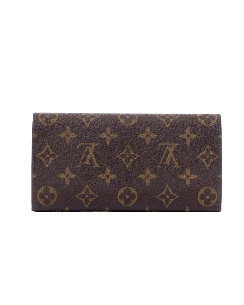 LV EMILIE WALLET LONG BROWN PINK MONOGRAM CANVAS GHW VM2260 03909