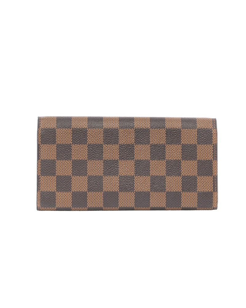 LV EMILIE WALLET LONG BROWN RED DAMIER CANVAS GHW CA0138 4113
