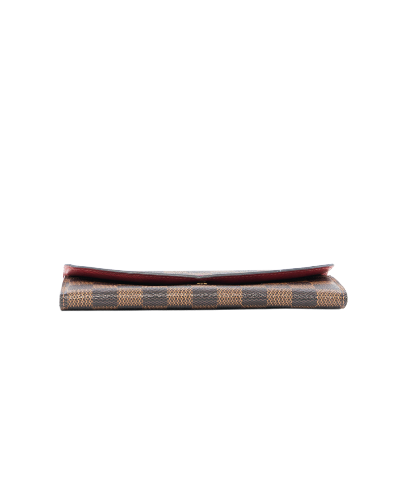 LV EMILIE WALLET LONG BROWN RED DAMIER CANVAS GHW CA0138 4114