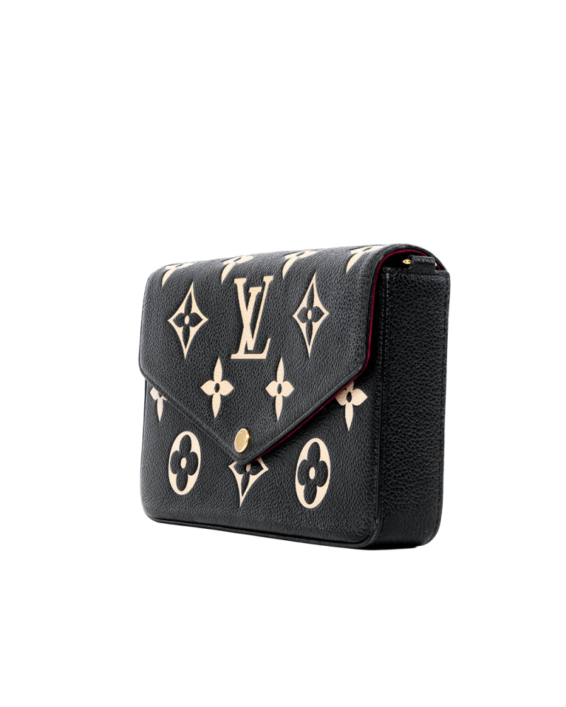 LV FELICIE BLACK BEIGE GIANT MONOGRAM CALF GHW MICROCHIP 03951