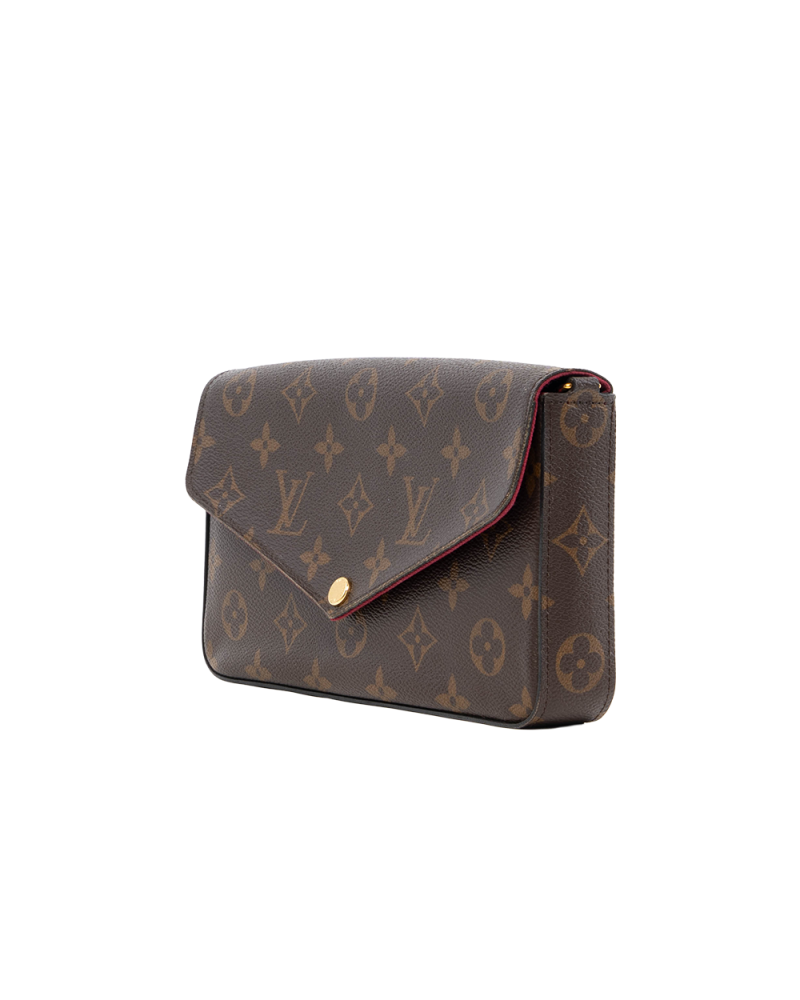 LV FELICIE BROWN RED MONOGRAM CANVAS GHW CA4119 7987