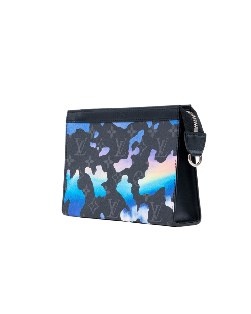 LV GASTON ECLIPSE BLACK BLUE MONOGRAM CANVAS SHW MICROCHIP 01391