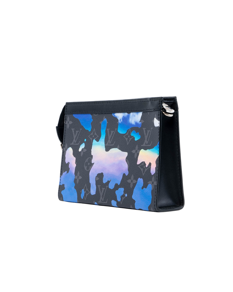 LV GASTON ECLIPSE BLACK BLUE MONOGRAM CANVAS SHW MICROCHIP 01392