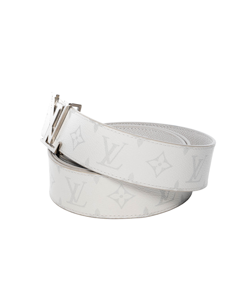 LV INITIALES BELT 110 WHITE MONOGRAM CANVAS SHW M0158 01440