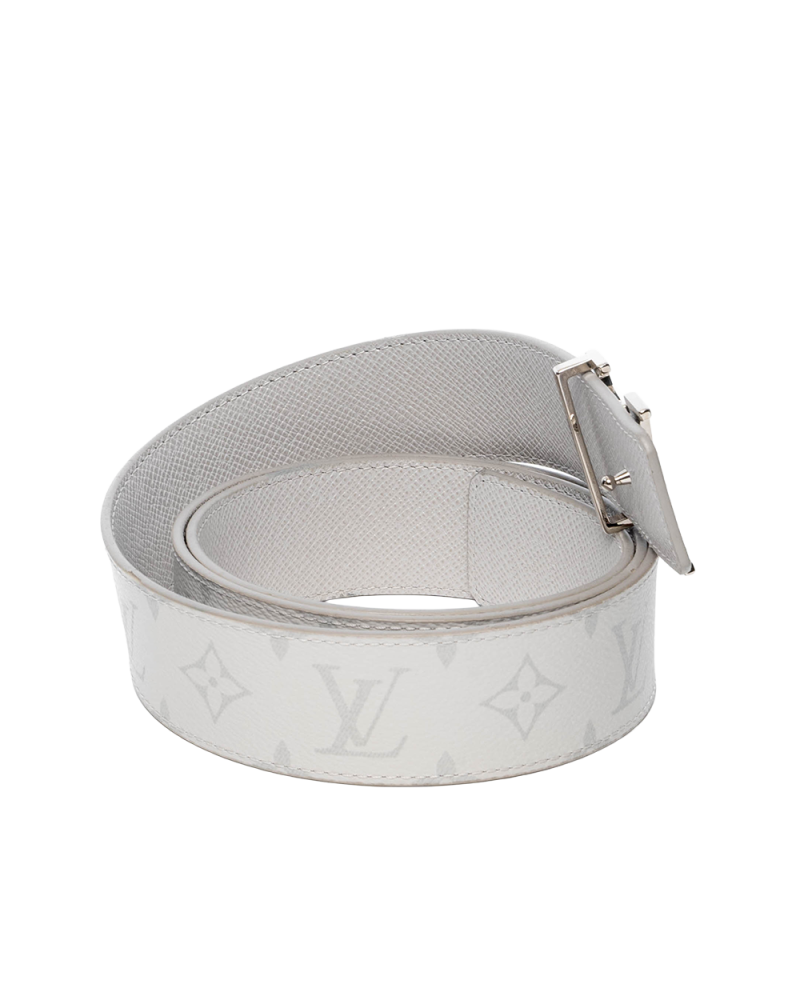 LV INITIALES BELT 110 WHITE MONOGRAM CANVAS SHW M0158 01441