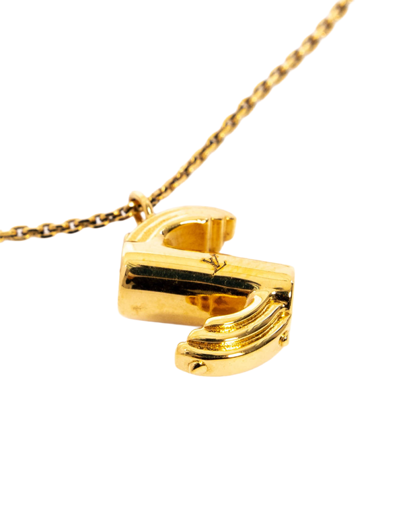 LV LV & ME NECKLACE GOLD S LETTER GHW M61074 03834