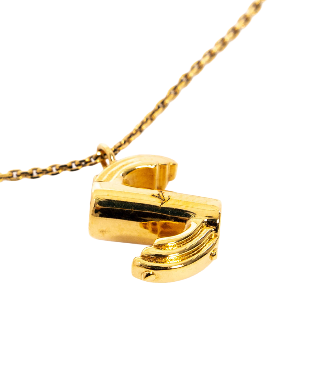 LV LV & ME NECKLACE GOLD S LETTER GHW M61074 03834