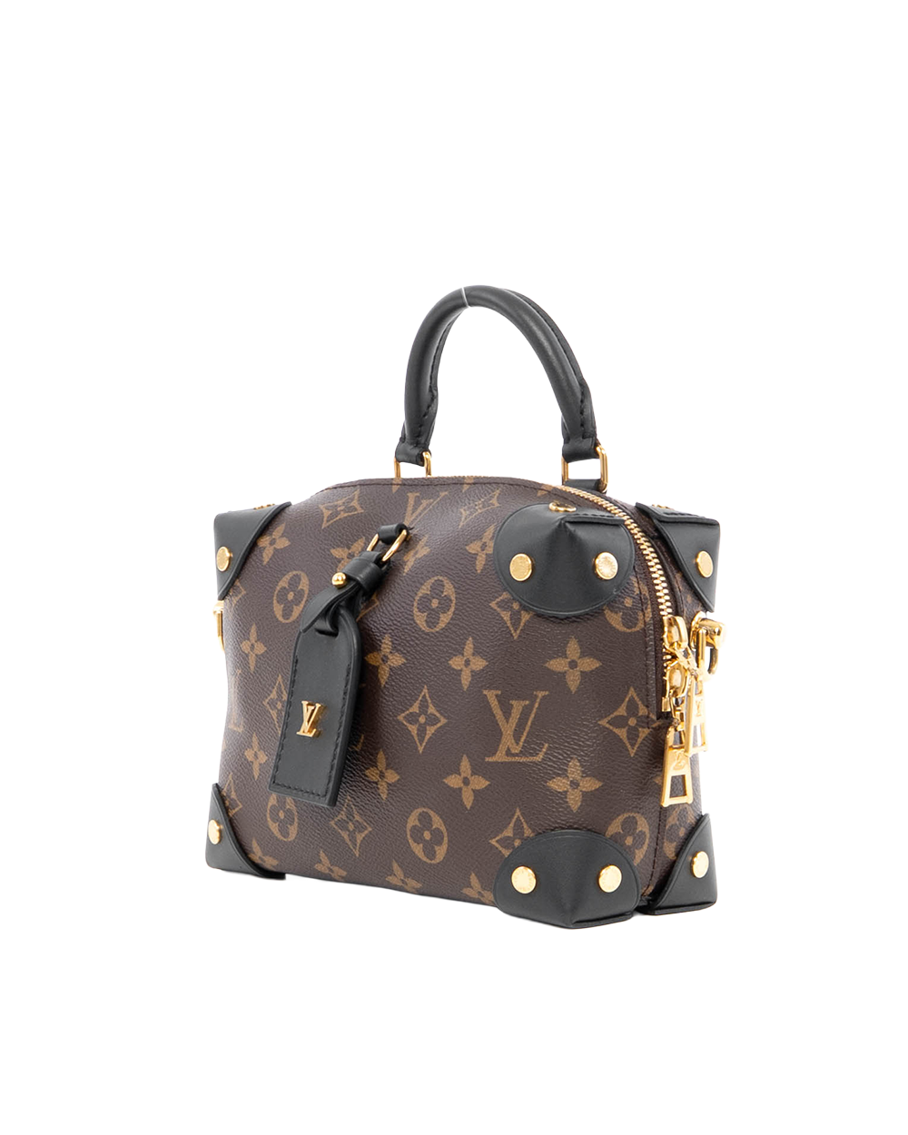 LV MALLET TRUNK BROWN BLACK MONOGRAM CANVAS GHW MICROCHIP 0202