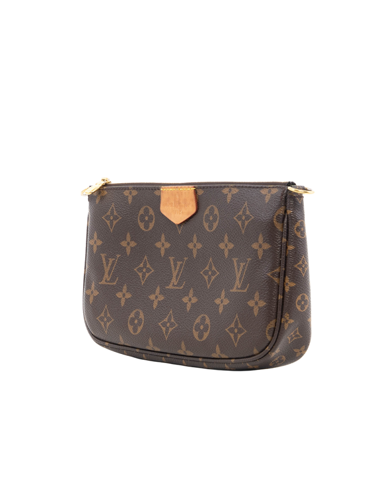 LV MULTI POCHETTE ACC BROWN MONOGRAM CANVAS GHW MICROCHIP 0493