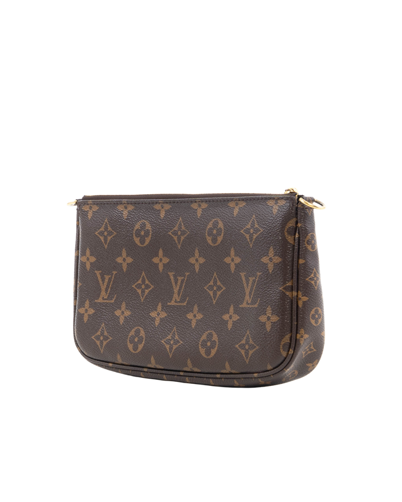 LV MULTI POCHETTE ACC BROWN MONOGRAM CANVAS GHW MICROCHIP 0494