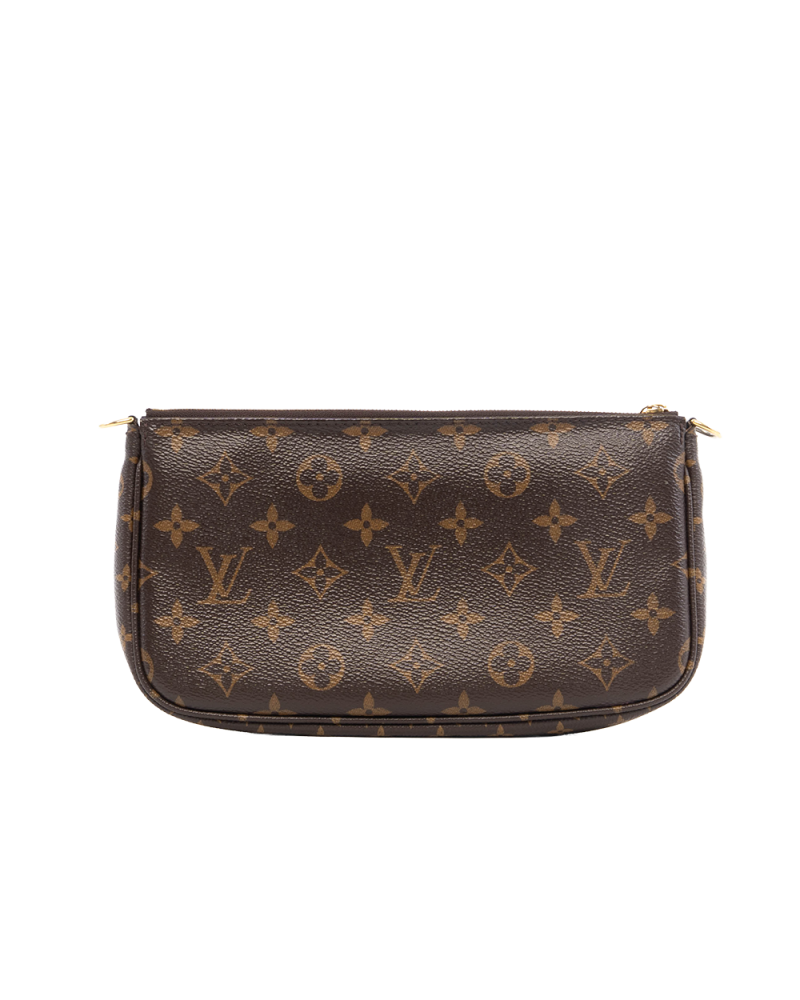 LV MULTI POCHETTE ACC BROWN MONOGRAM CANVAS GHW MICROCHIP 0495