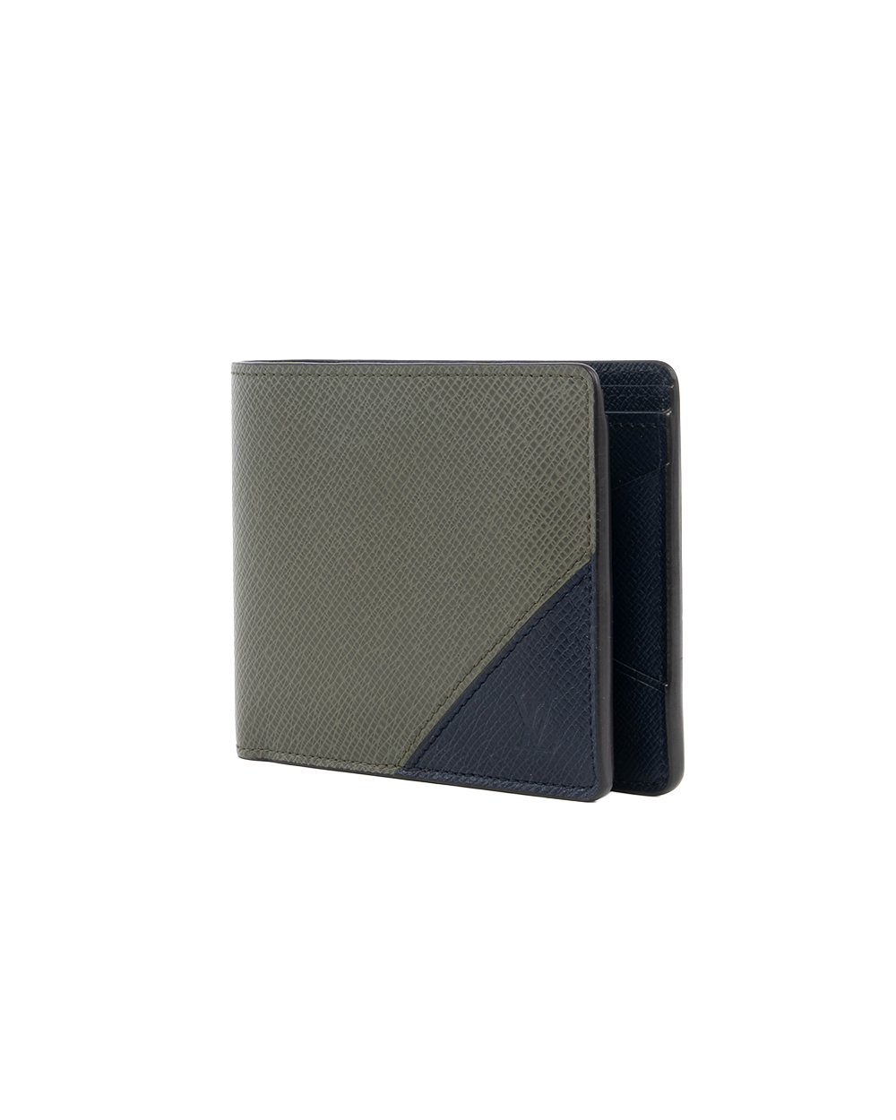 LV MULTIPLE WALLET SHORT BLACK GREEN CALF MICROCHIP 5490