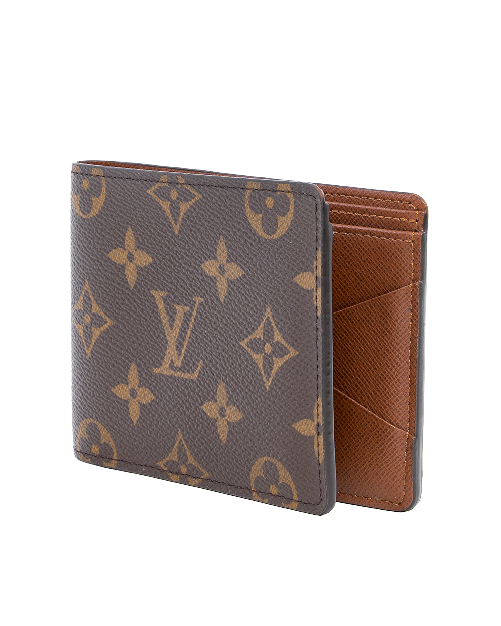 LV MULTIPLE WALLET SHORT BROWN MONOGRAM CANVAS MICROCHIP 0228