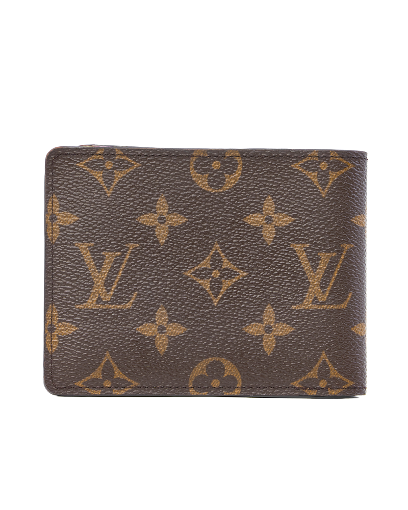 LV MULTIPLE WALLET SHORT BROWN MONOGRAM CANVAS MICROCHIP 0230
