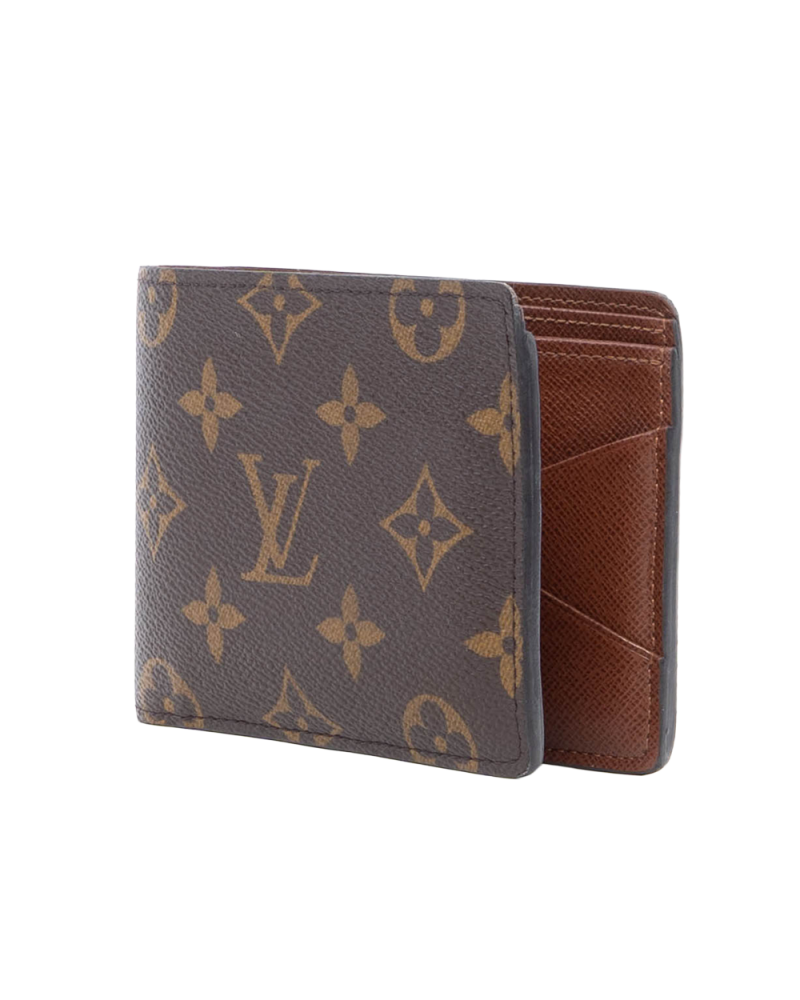 LV MULTIPLE WALLET SHORT BROWN MONOGRAM CANVAS MICROCHIP 1164