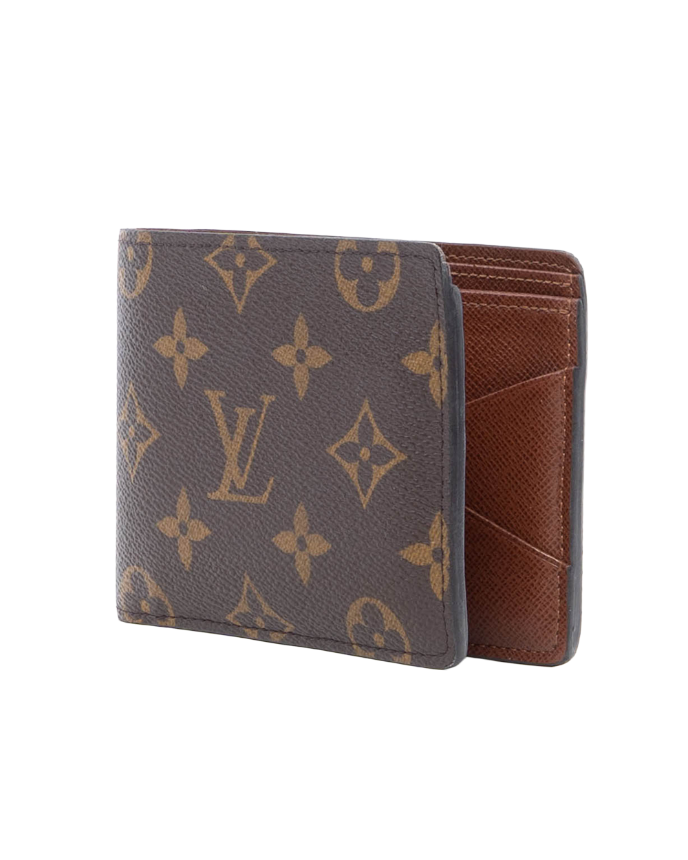 LV MULTIPLE WALLET SHORT BROWN MONOGRAM CANVAS MICROCHIP 1164