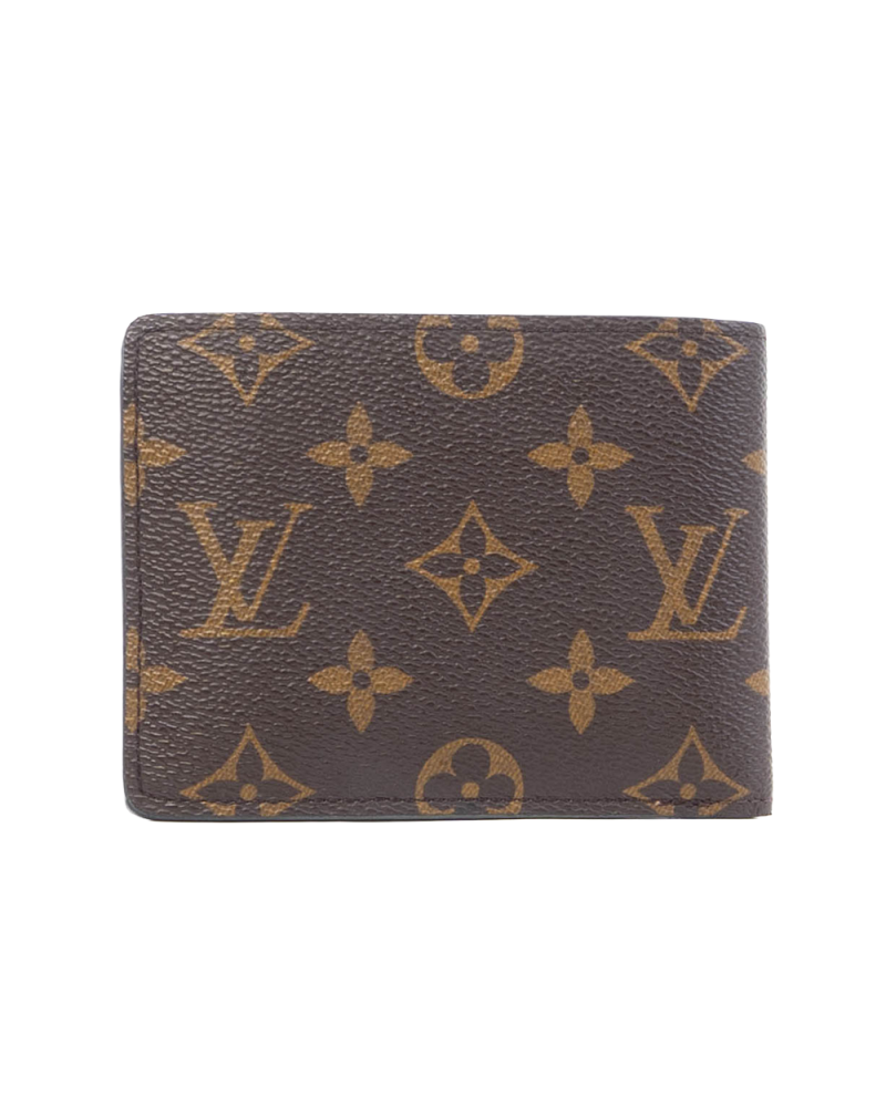 LV MULTIPLE WALLET SHORT BROWN MONOGRAM CANVAS MICROCHIP 1166