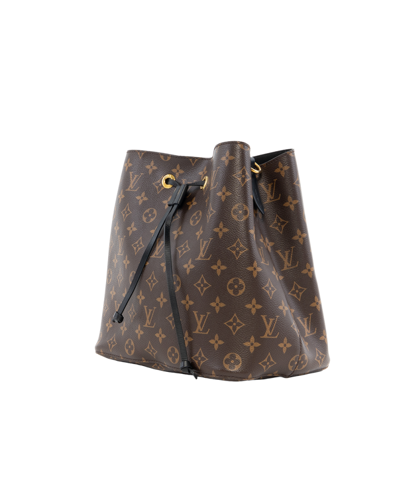 LV NEONOE MM BROWN BLACK MONOGRAM CANVAS GHW MICROCHIP 4035