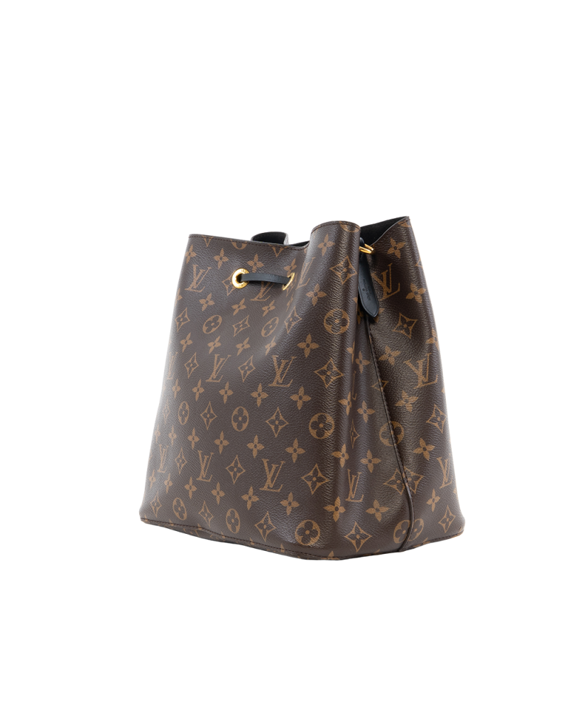 LV NEONOE MM BROWN BLACK MONOGRAM CANVAS GHW MICROCHIP 4036