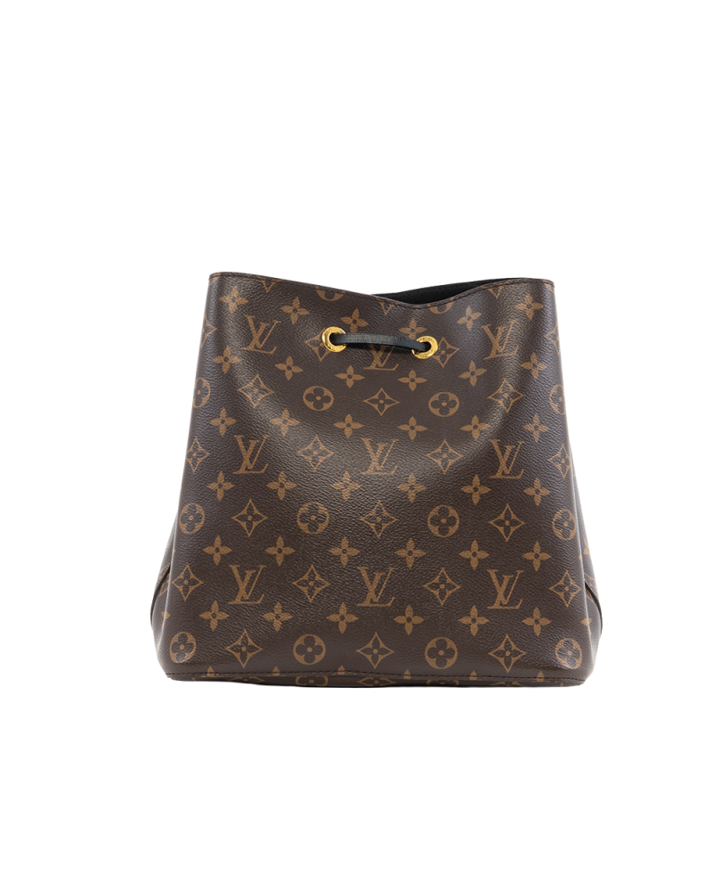 LV NEONOE MM BROWN BLACK MONOGRAM CANVAS GHW MICROCHIP 4037