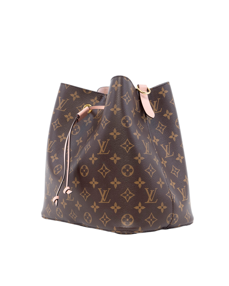 LV NEONOE MM BROWN PINK MONOGRAM CANVAS GHW MICROCHIP 02342