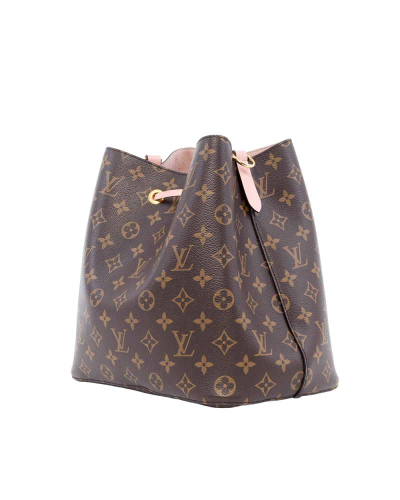 LV NEONOE MM BROWN PINK MONOGRAM CANVAS GHW MICROCHIP 02343