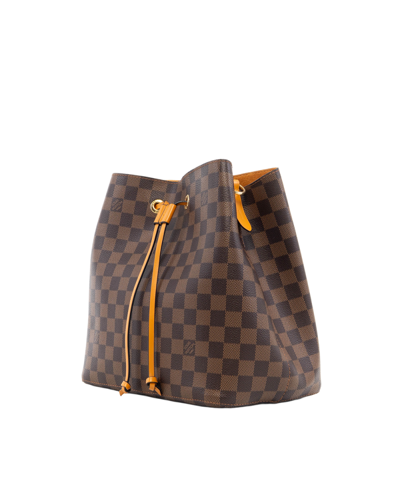 LV NEONOE MM BROWN YELLOW DAMIER CANVAS GHW FK4199 5446