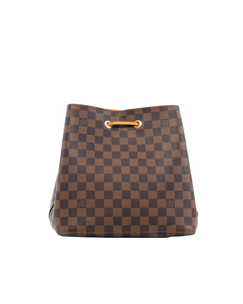 LV NEONOE MM BROWN YELLOW DAMIER CANVAS GHW FK4199 5448