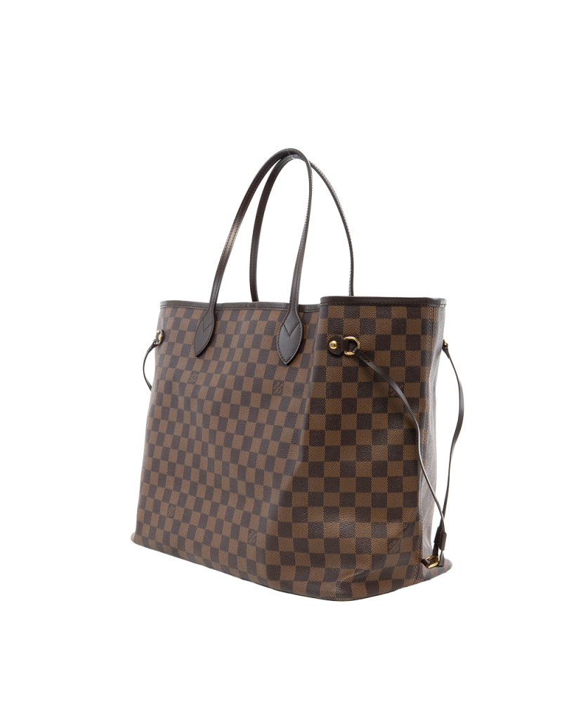 LV NEVERFULL MM BROWN DAMIER CANVAS GHW FL4059 7855
