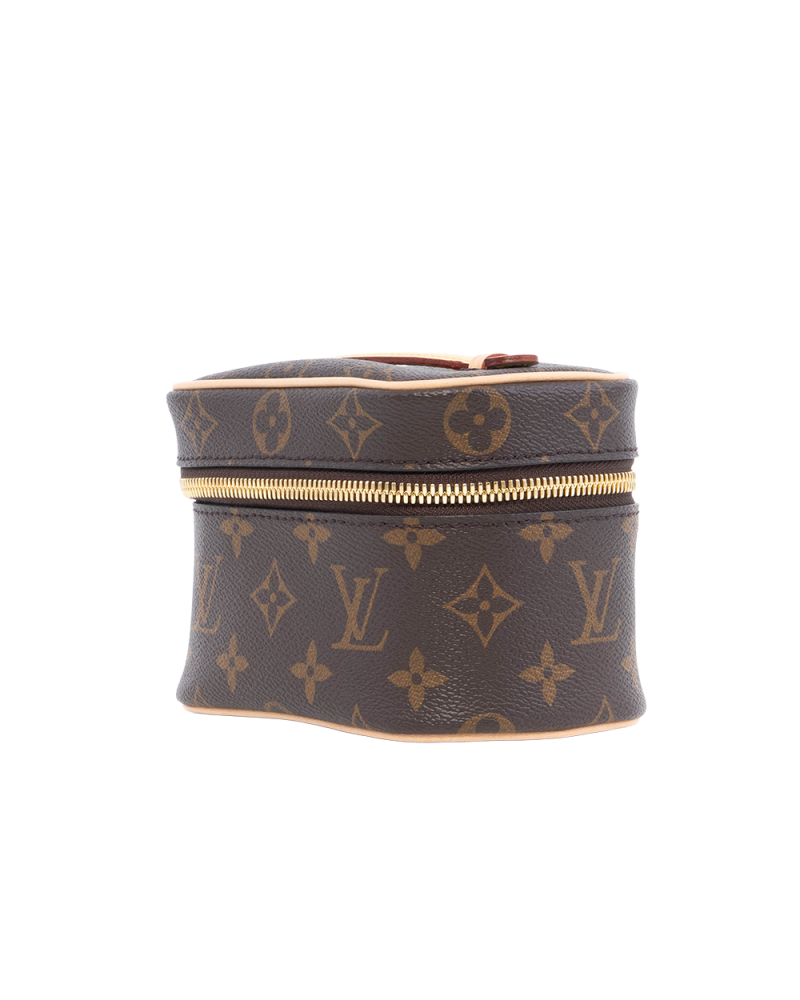 LV NICE NANO BROWN MONOGRAM CANVAS GHW MICROCHIP 4035