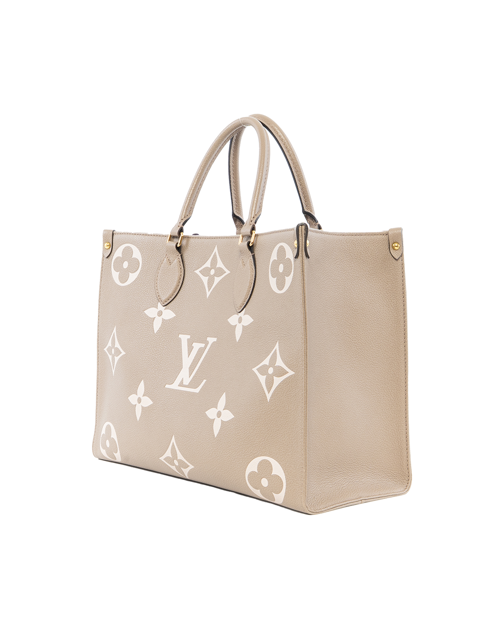 LV ON THE GO MM BEIGE GIANT MONOGRAM CALF GHW MICROCHIP 1018