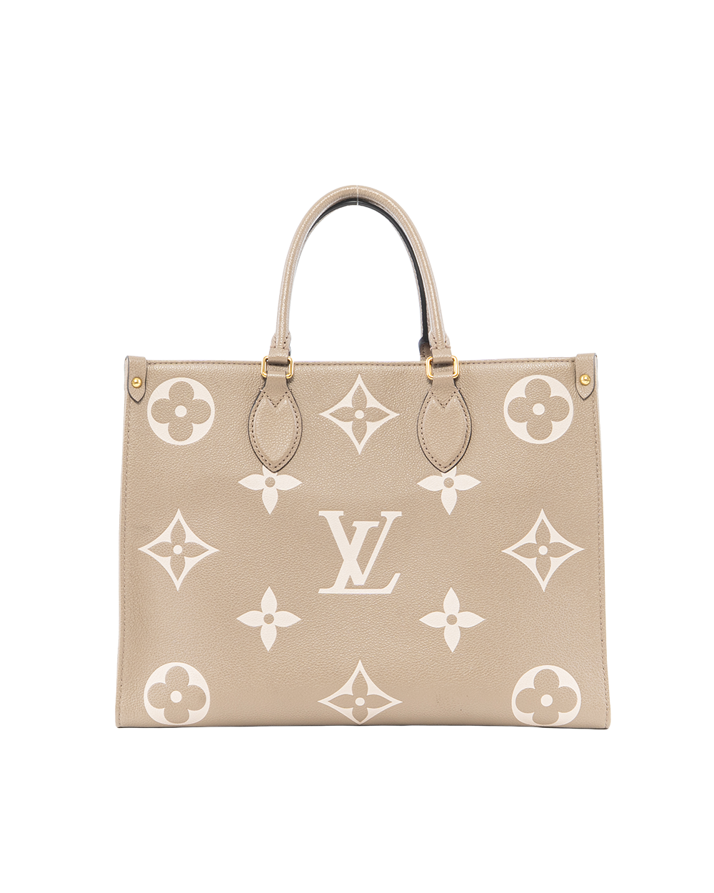 LV ON THE GO MM BEIGE GIANT MONOGRAM CALF GHW MICROCHIP 1020