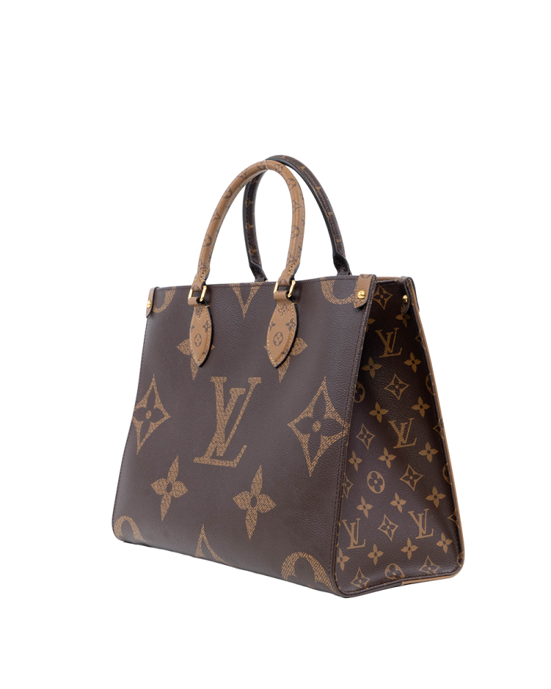 LV ON THE GO MM BROWN MONOGRAM REVERSE GHW MICROCHIP 03086