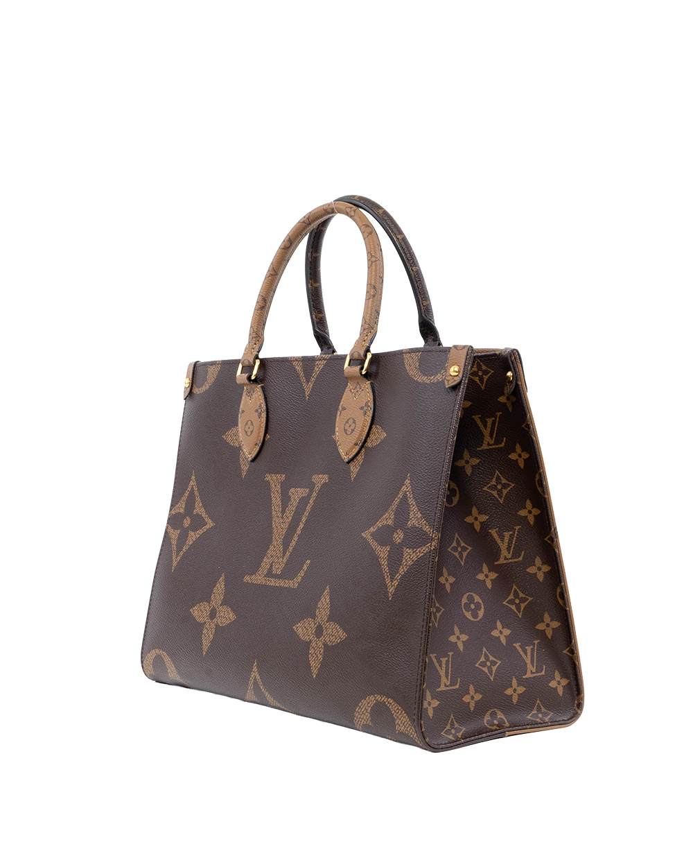 LV ON THE GO MM BROWN MONOGRAM REVERSE GHW MICROCHIP 03086