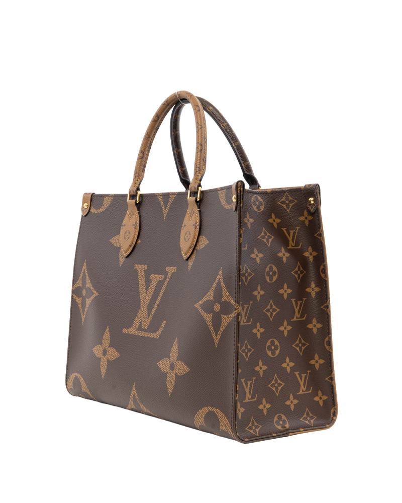 LV ON THE GO MM BROWN MONOGRAM REVERSE GHW MICROCHIP 7931